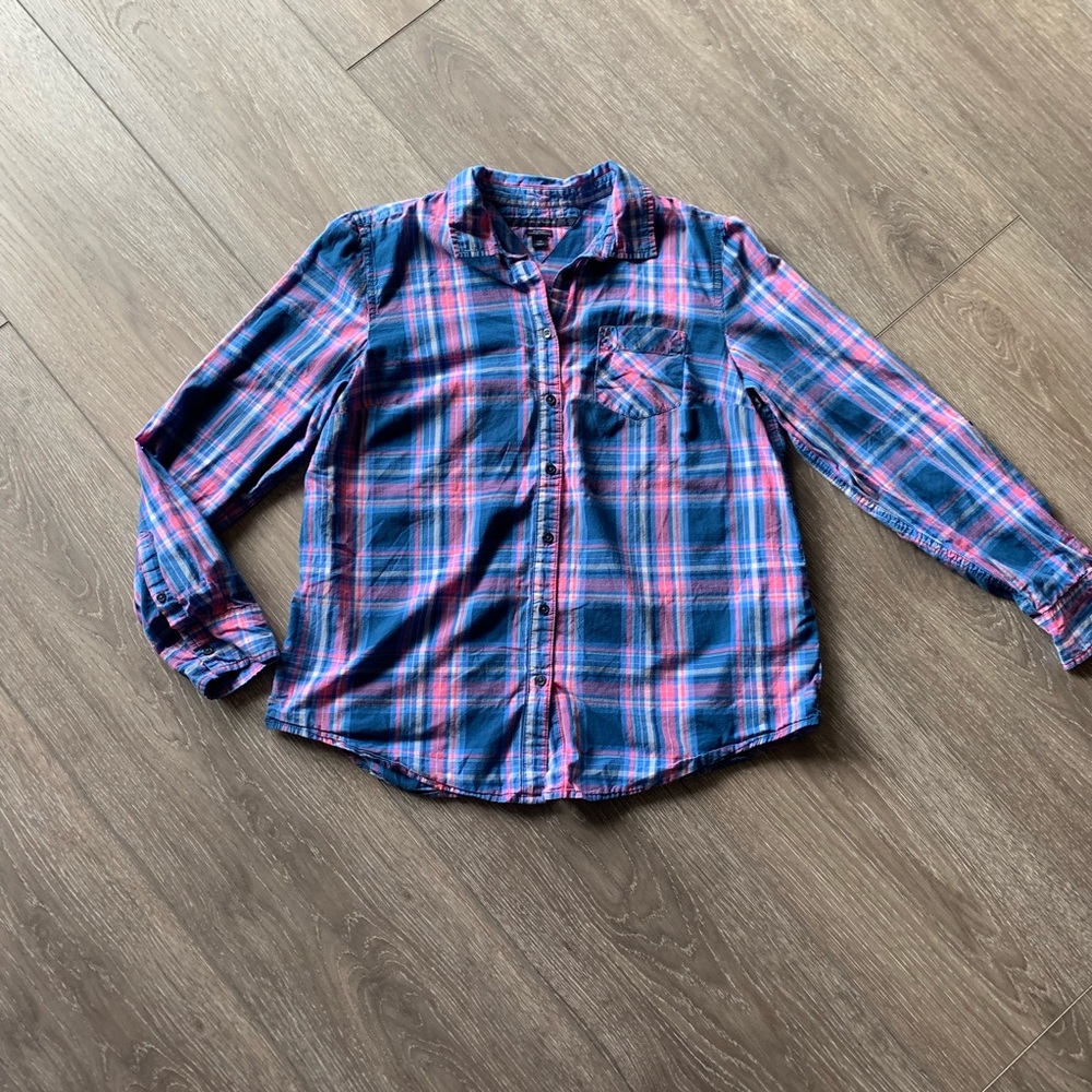 Tommy Hilfiger plaid button down shirt large